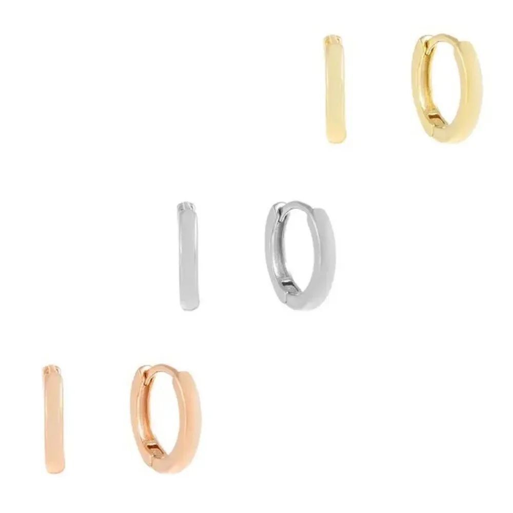 Adinas Jewels Solid Trio Huggie Earrings Combo Set Sterling Silver New